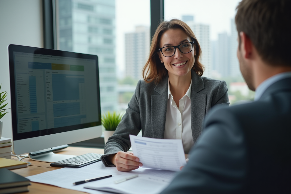 Femme conseillère fiscale discutant d