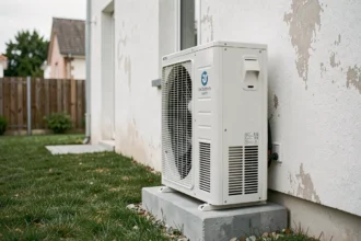 Pompe à chaleur De Dietrich Alezio 11 kW installée en extérieur sur un pavillon résidentiel